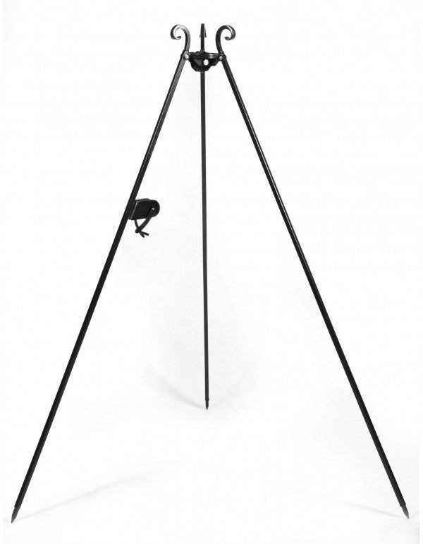 Dreibein 180 cm mit Afrikanischer Gusseisenkessel 6 Liter Potjie Pot + Kurbel