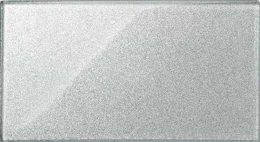 Glasfliesen Silber Glitzer 30cm x 15cm (MT0075) - Complement Fusion