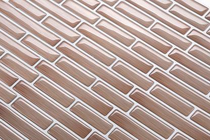 4 Stück Selbstklebend Mosaik Fliesen Braun (3D0005) - Complement Fusion