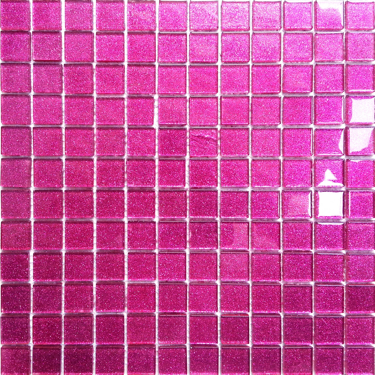 Klarglas Mosaik Fliesen Matte in dunklem Pink mit Glitzer. (MT0018 ) - Complement Fusion