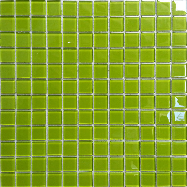 Klarglas Mosaik Fliesen Matte in ultramodernen Grünen. (MT0023 ) - Complement Fusion