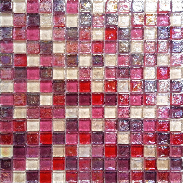 Glas Mosaikfliesen Pink Perlmutt Farben mit Wirbel Glass Optik (MT0027 ) - Complement Fusion